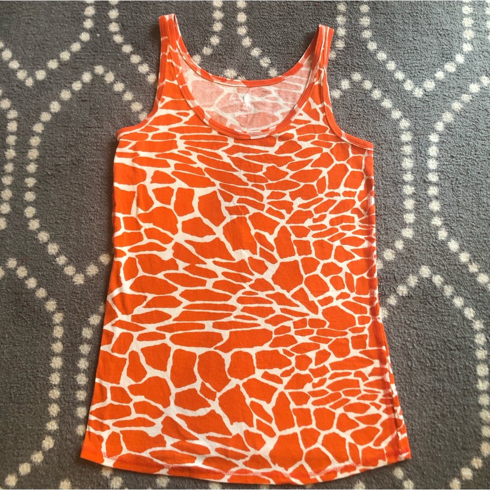 💗Lane Bryant - Orange/White Print Ribbed Tank - Women’s SIZE 14/16